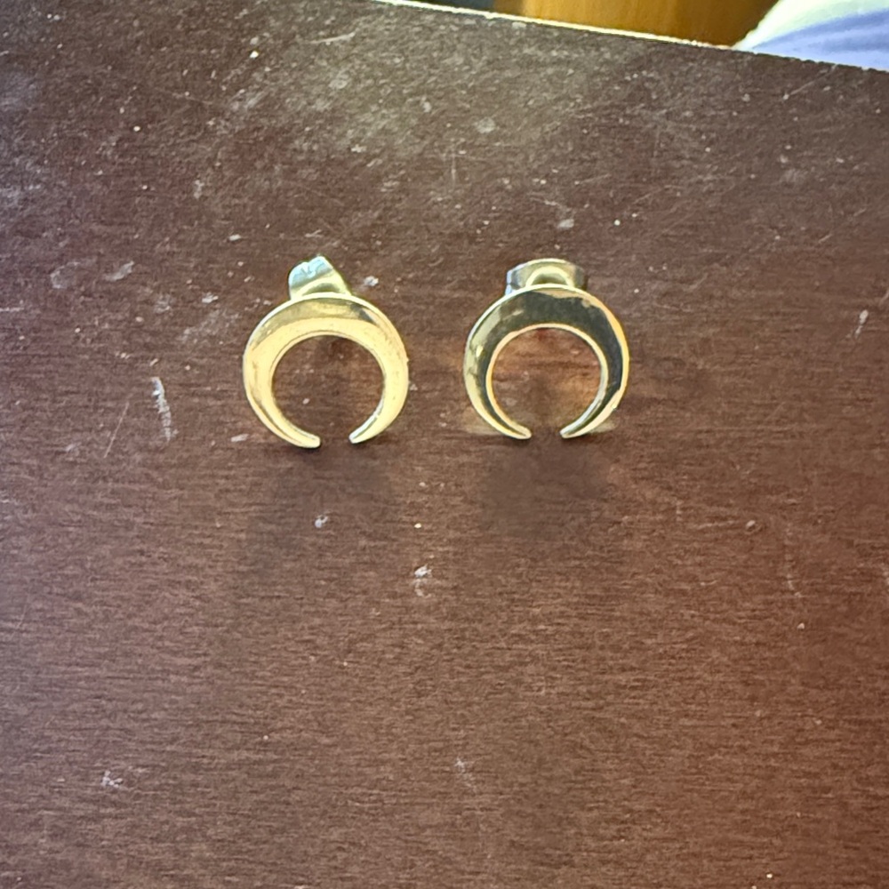Silver Crescent Moon Earrings
